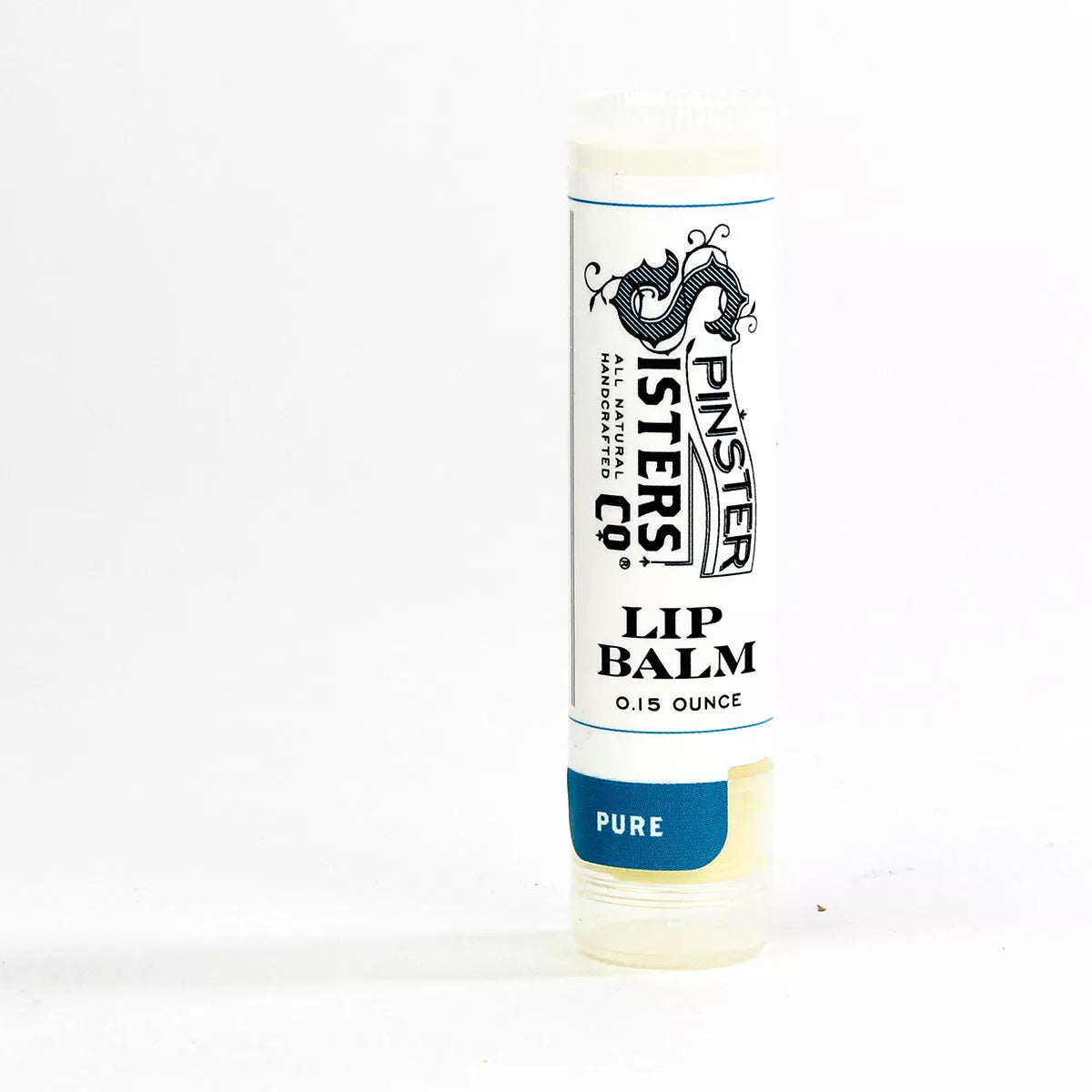 Clear tube of pure unscented lip balm with beeswax