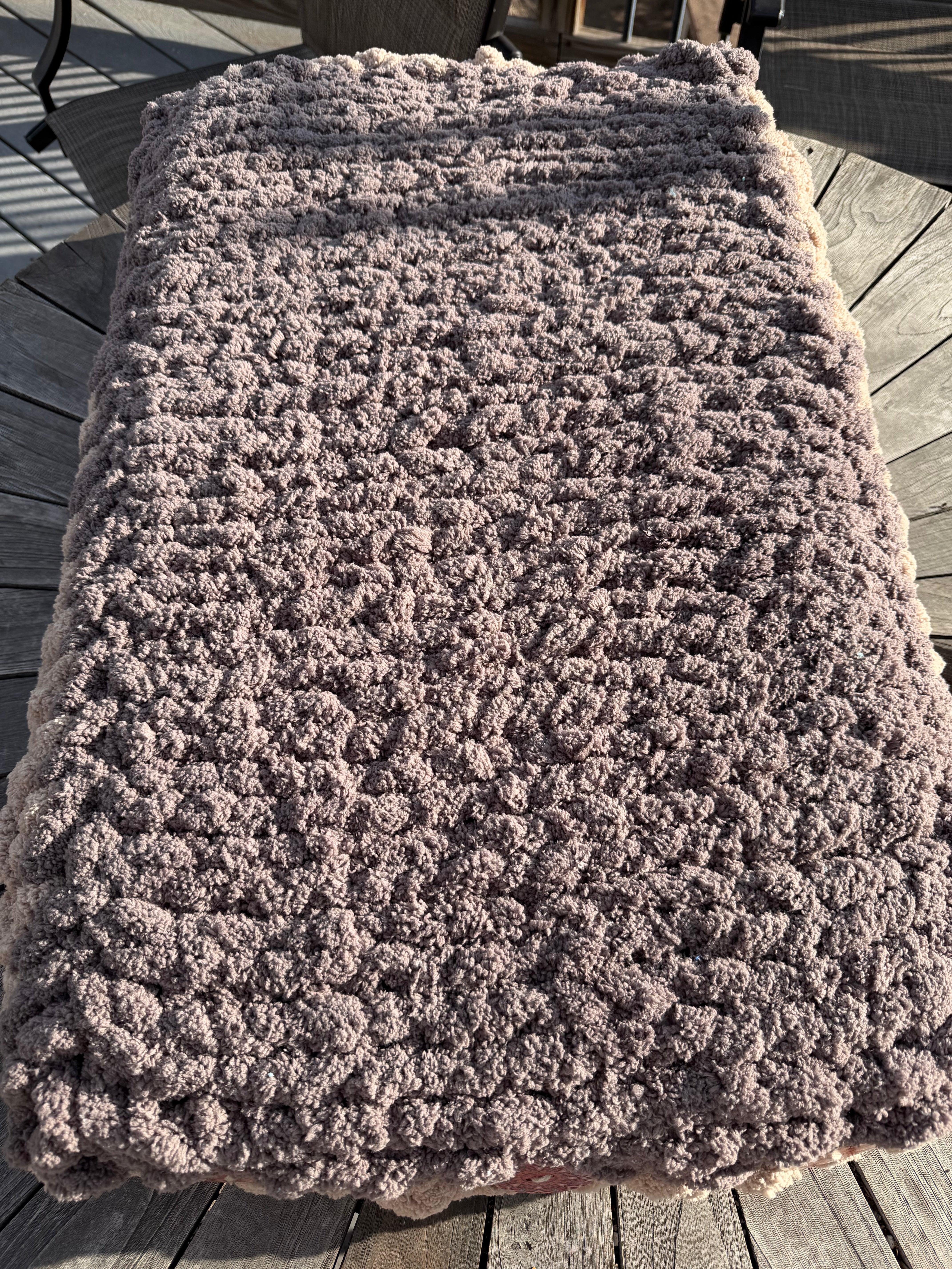 Sand and Khaki Finger-Knit Handmade Dog Bed - 19" x 30"