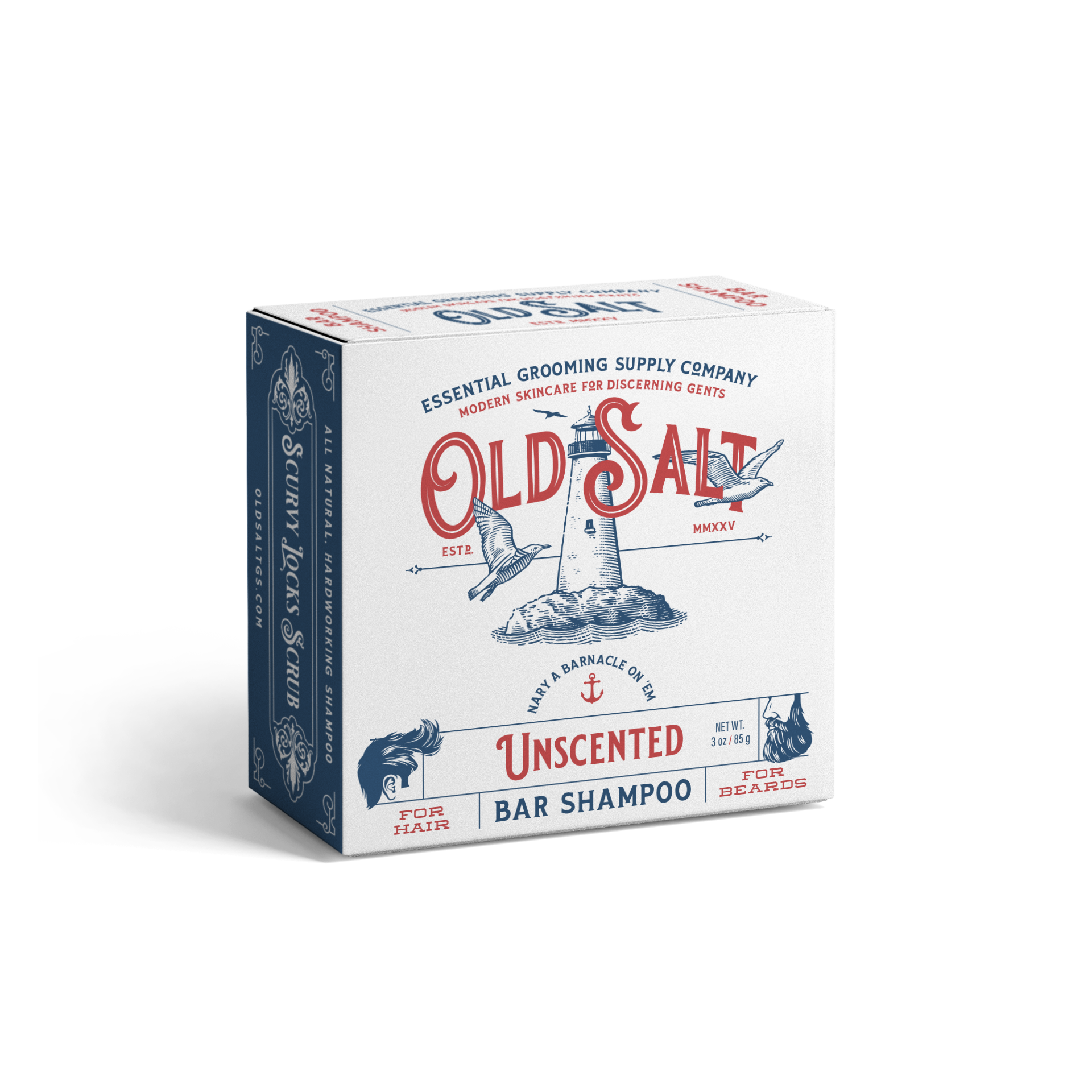 Box of Old Salt Unscented bar shampoo 