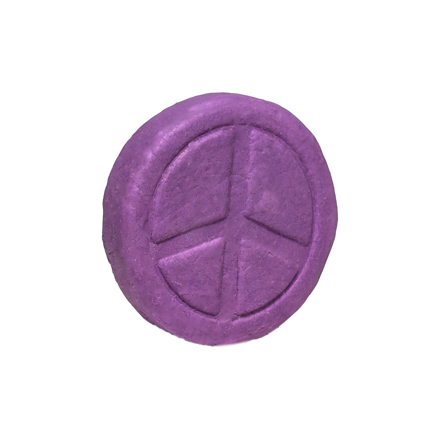Purple peace sign Shampoo Bar on a white background