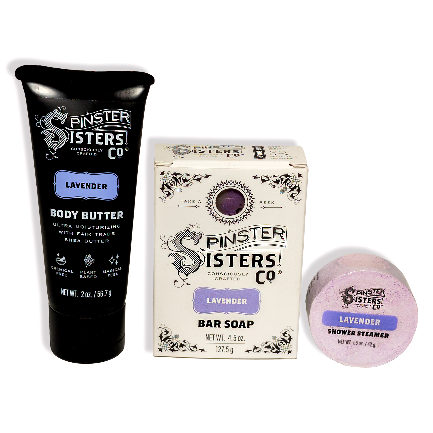 2oz Lavender body butter, Lavender Bar Soap, Lavender Shower steamer