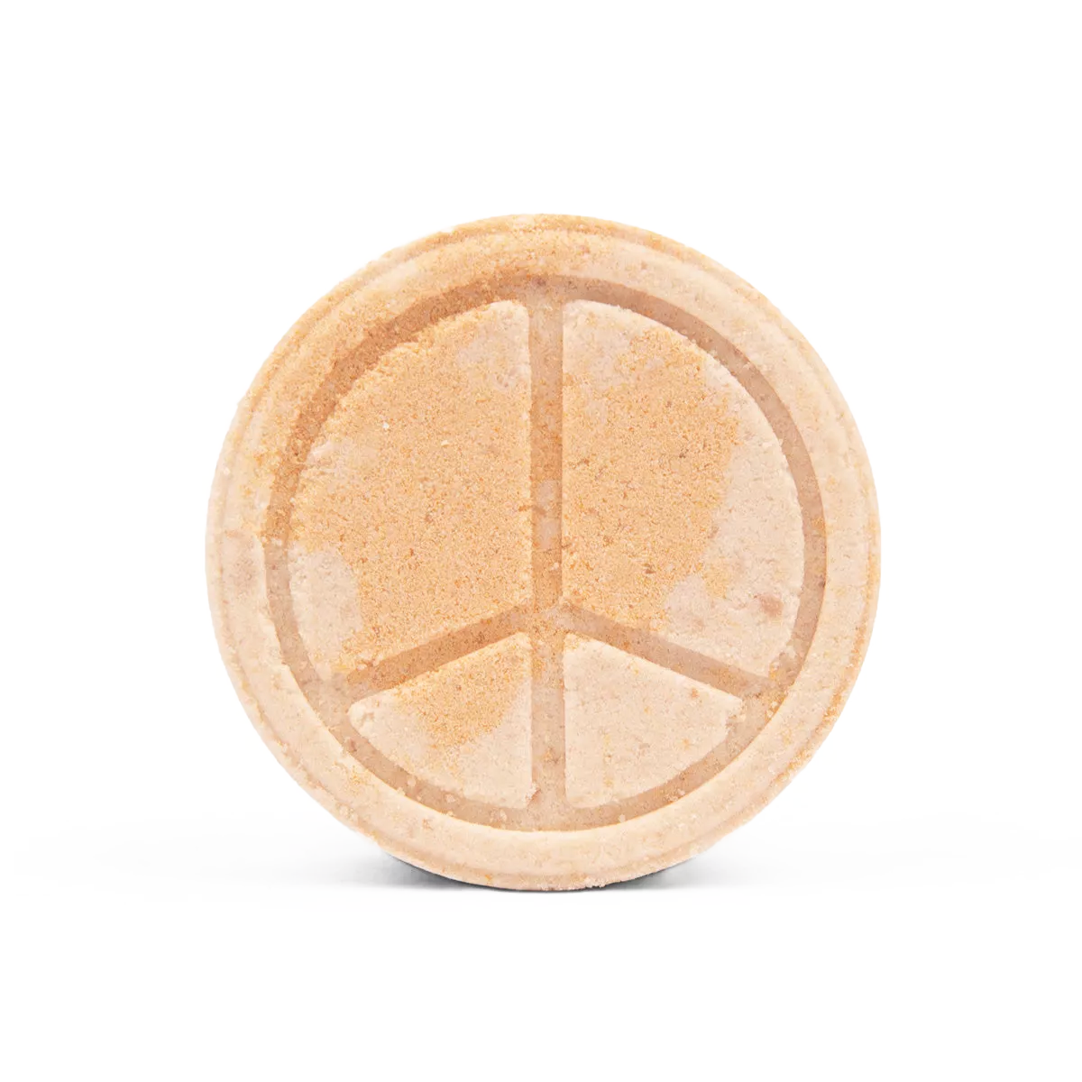 Peace symbol Oatmeal Milk & Honey Bath Bomb on a white background