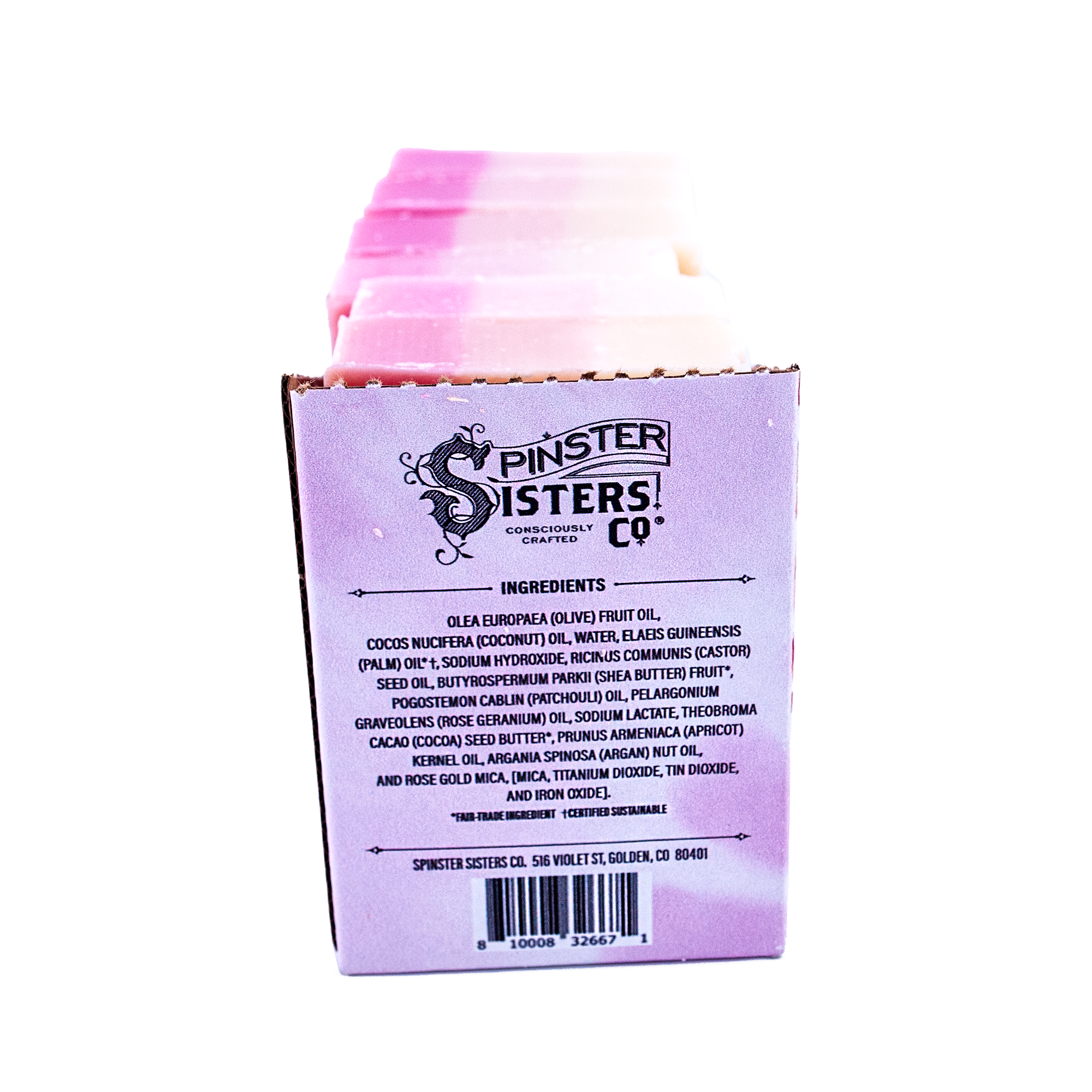Box of Spinster Sisters Co. products with a white background