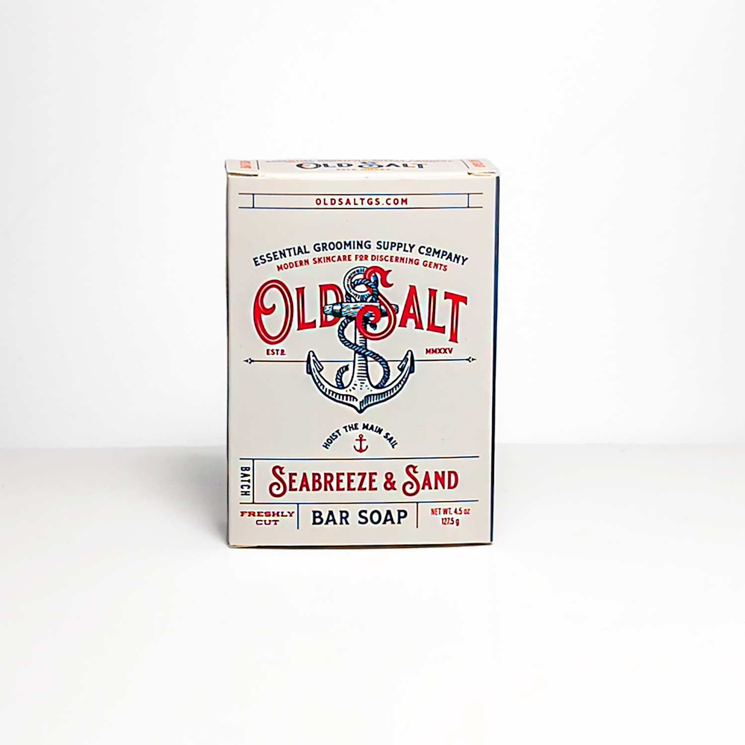 Old Salt Seabreeze & Sand Boxed soap on a white background