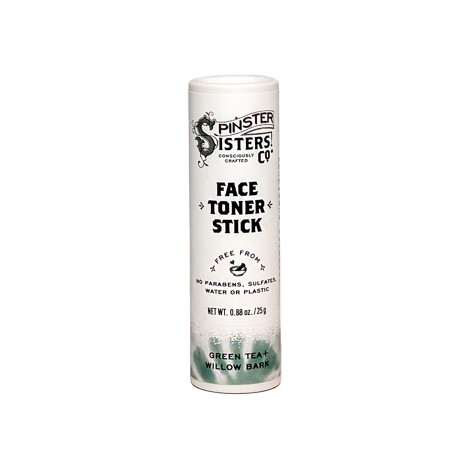 Spinster Sisters Co. face toner stick on a white background