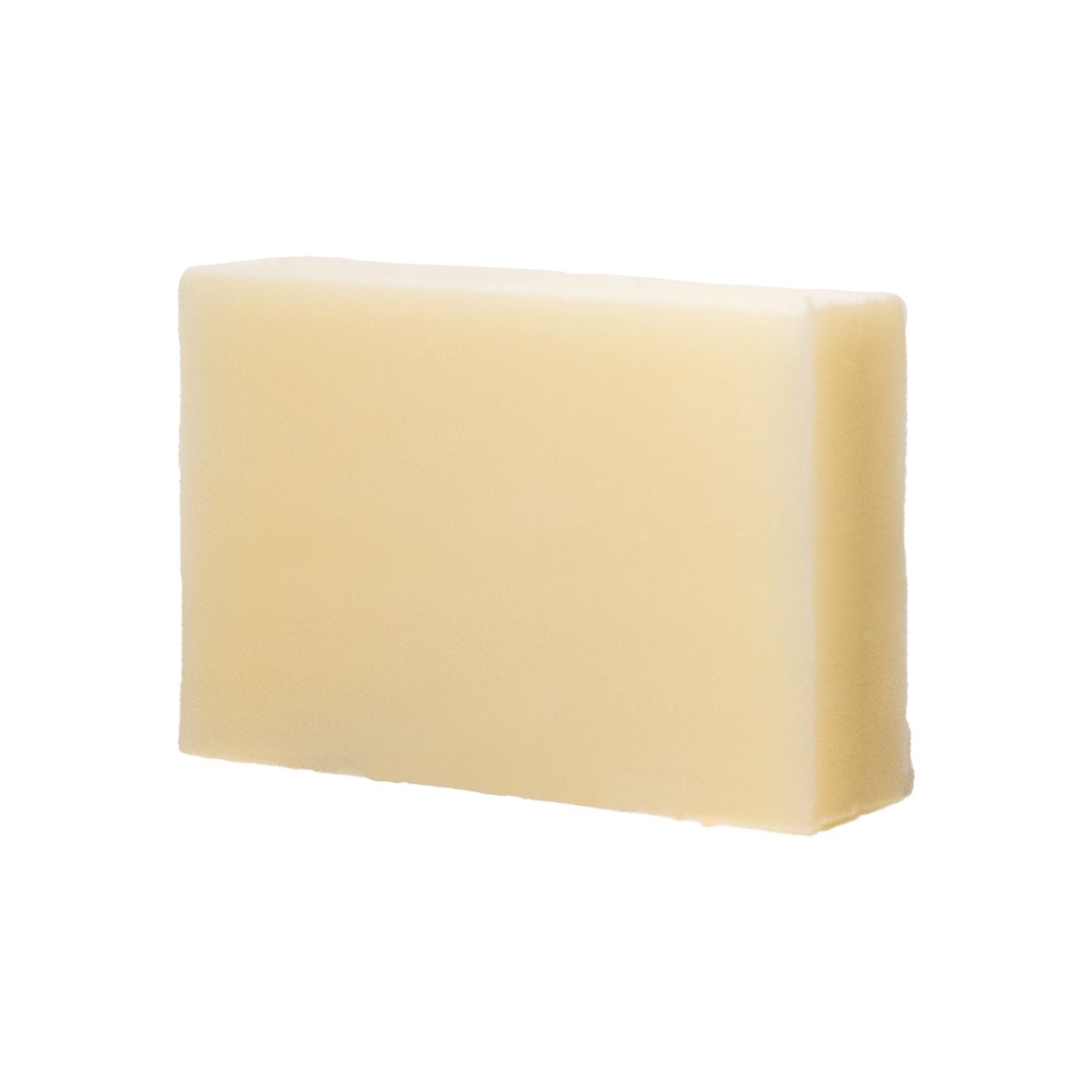 Unscented bar of soap on a white background