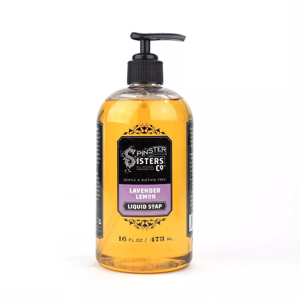 A 16 oz. hand pump bottle of Lavender Lemon liquid hand and body soap